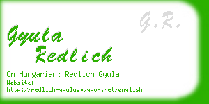 gyula redlich business card